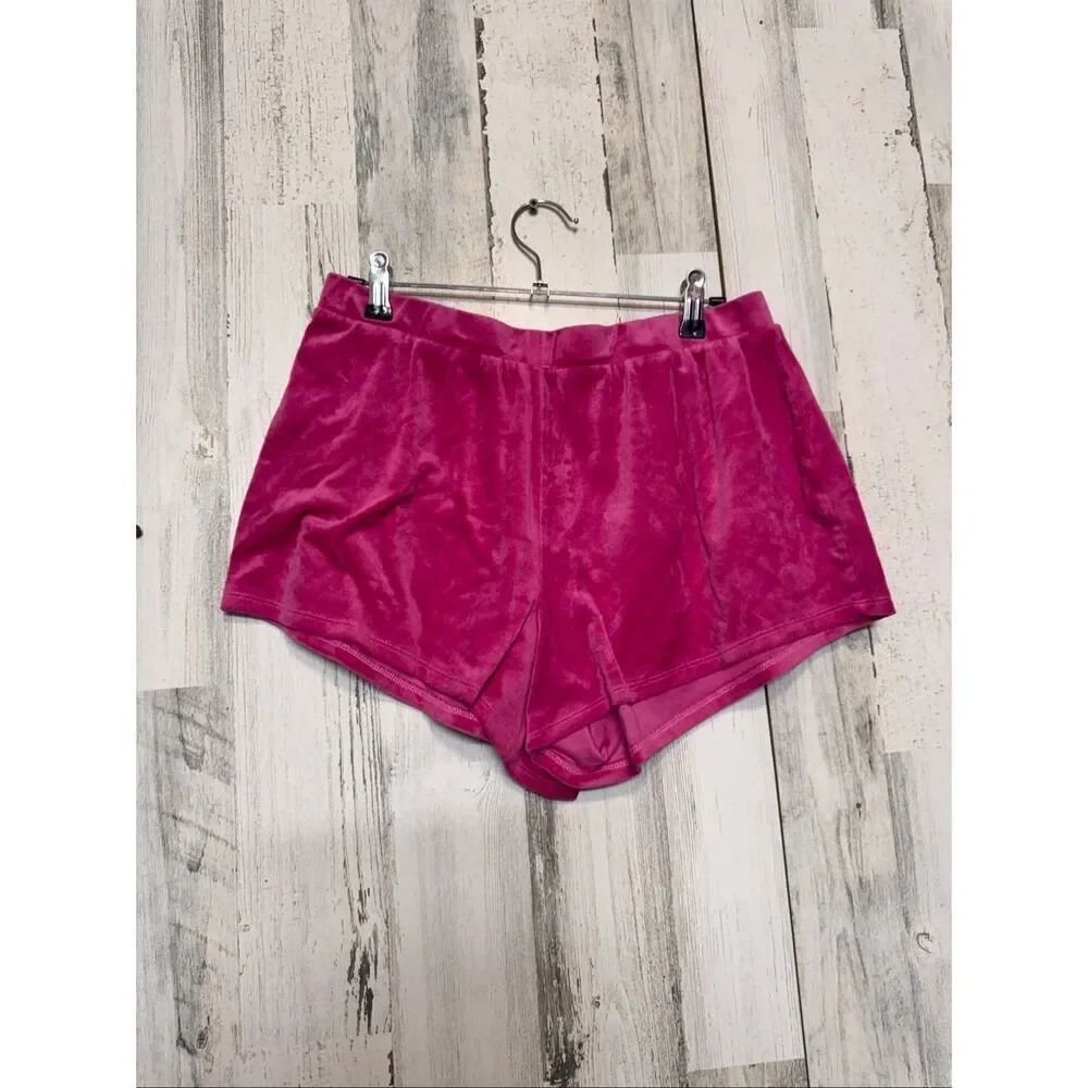 Steve Madden Pink Velour Lounge Shorts Soft Stretch Sleep Shorts Size Medium